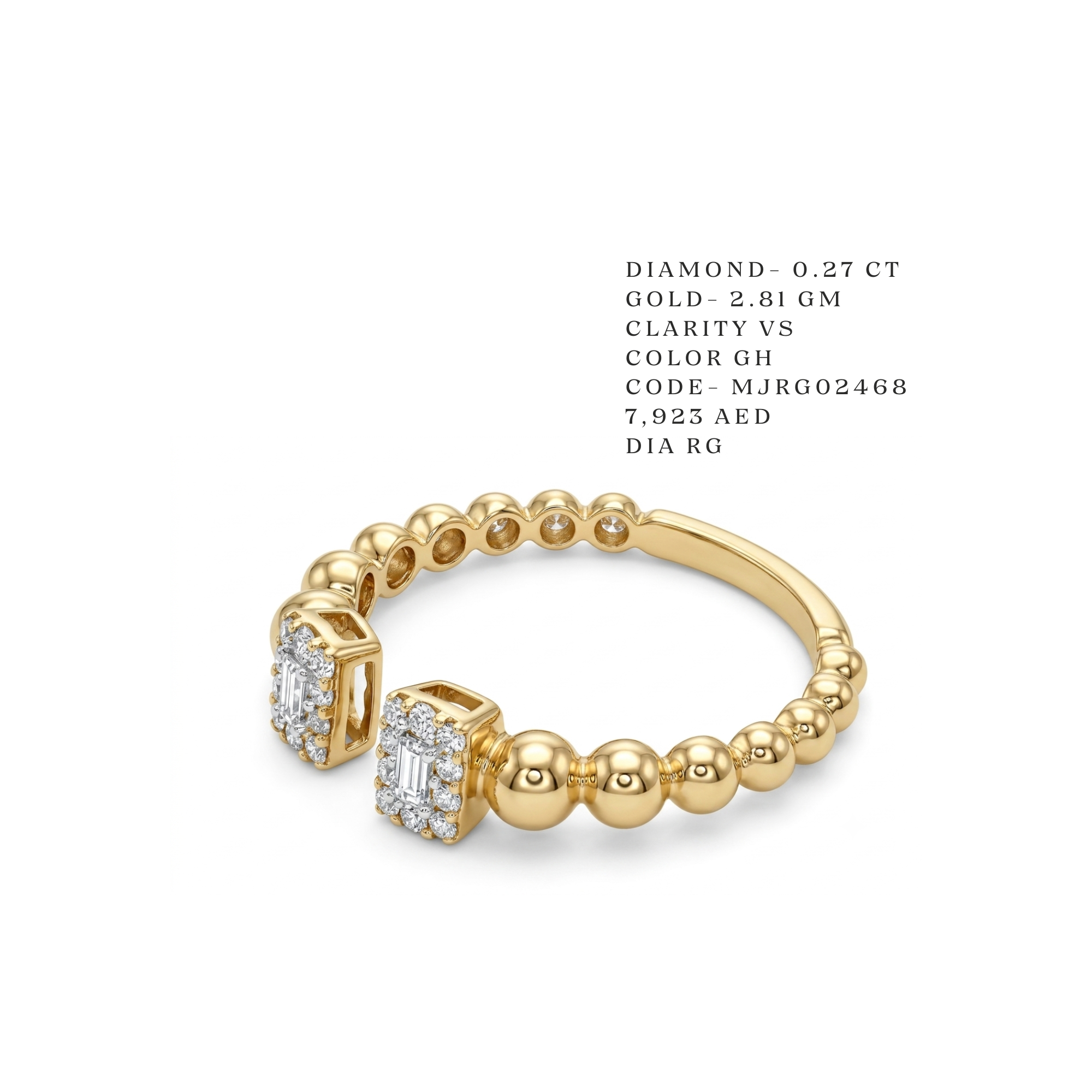 Bespoke Link Open Diamond Cuff Ring Secondary image