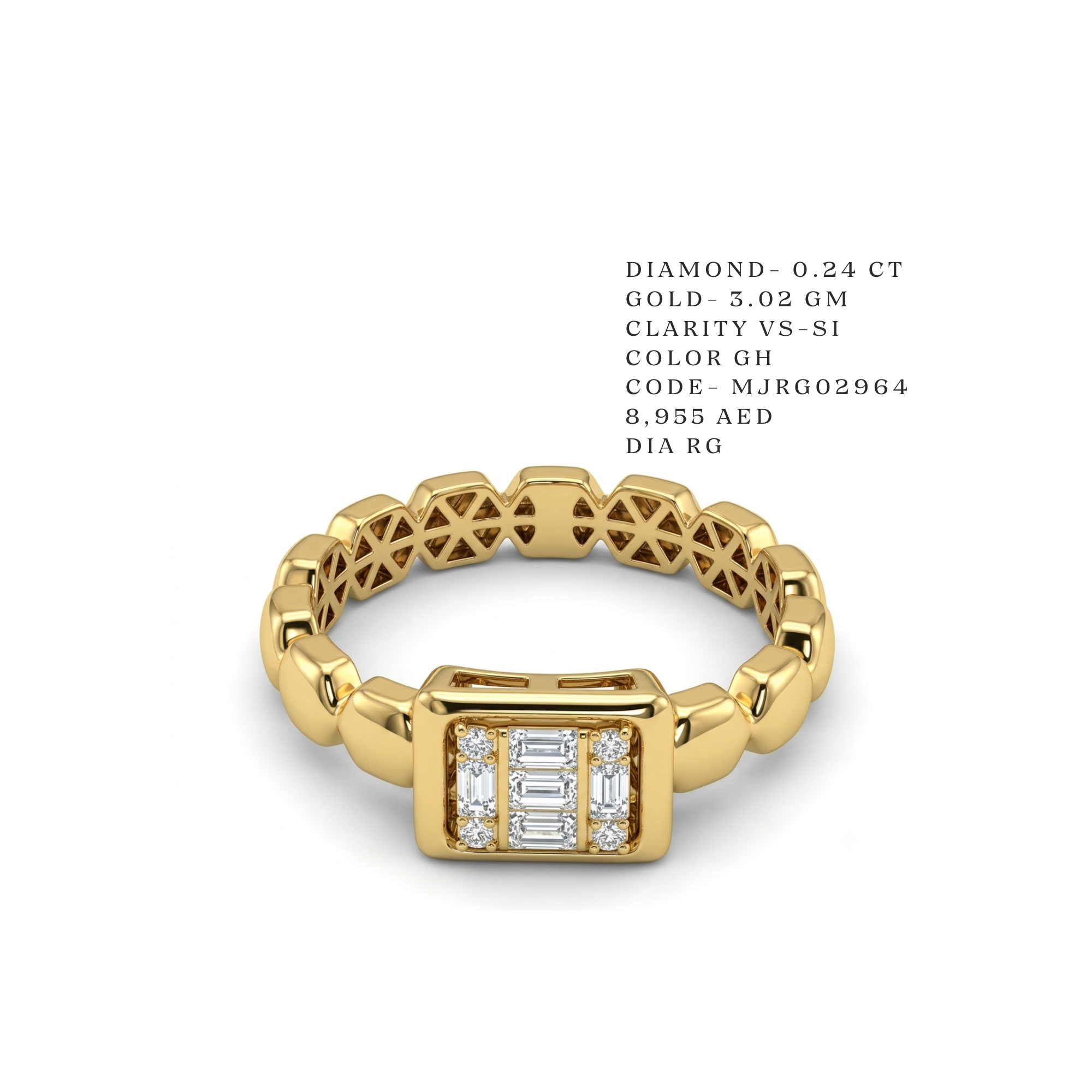 Signet Deco Baguette Illusion Ring Main image