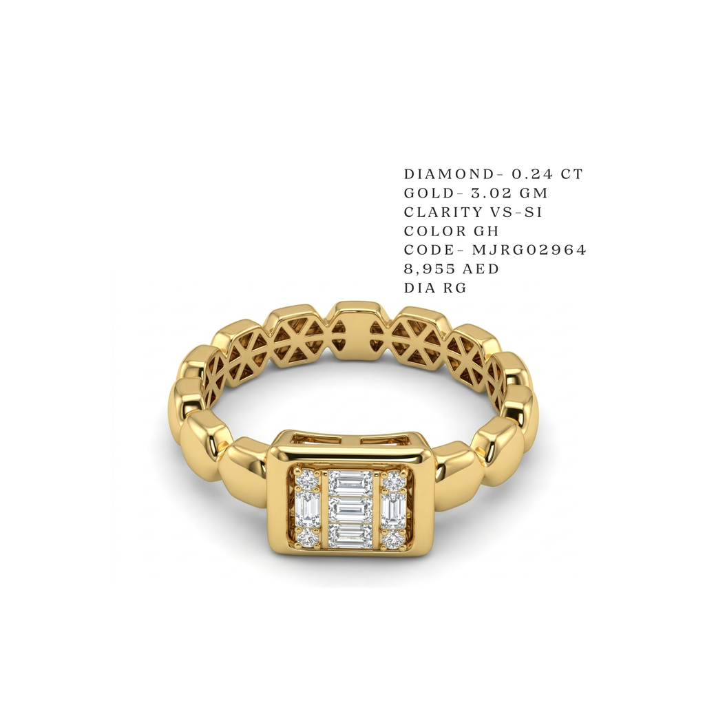 Signet Deco Baguette Illusion Ring