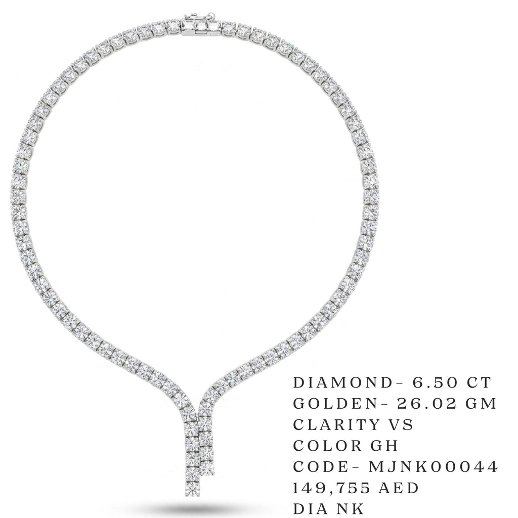 Modern Asymmetric Fringe Diamond Necklace