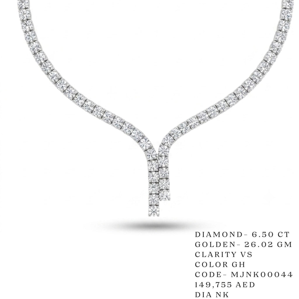 Modern Asymmetric Fringe Diamond Necklace