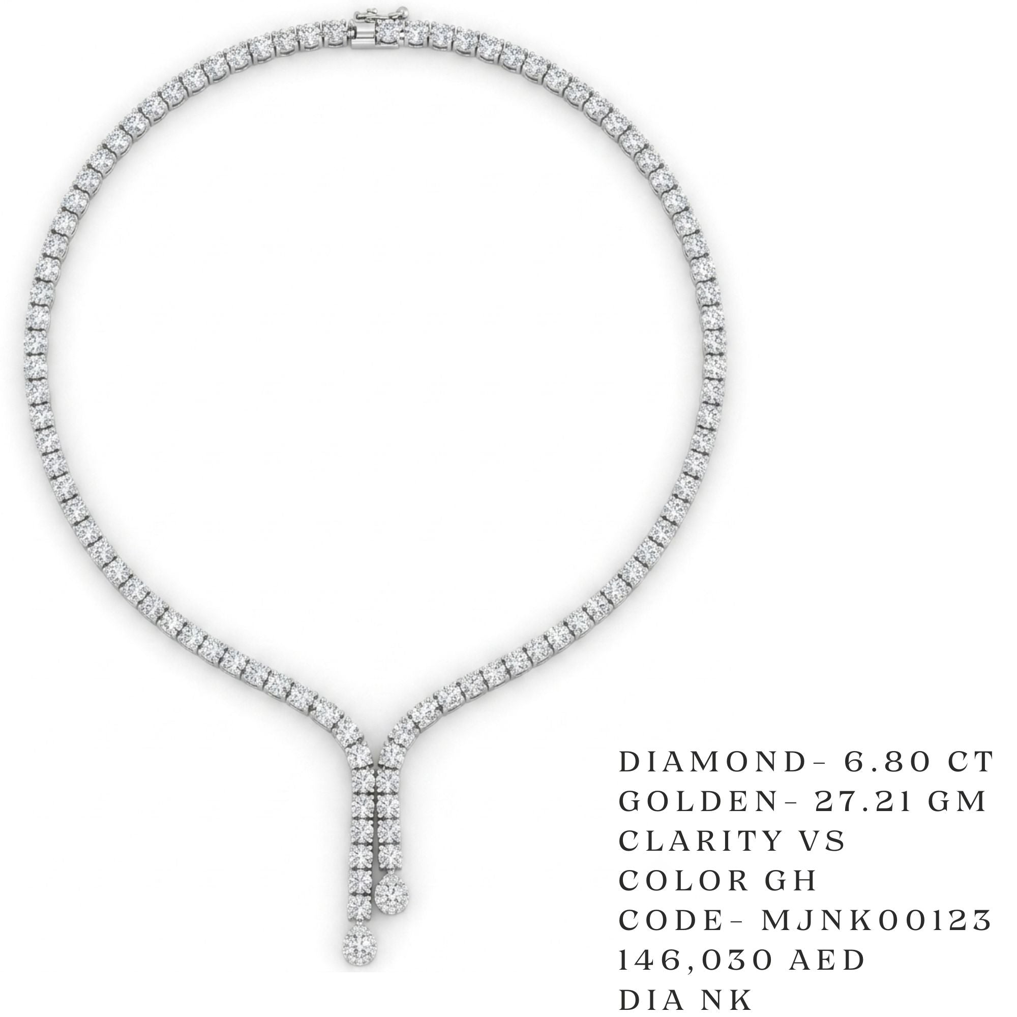 Linear Drop Tennis Fringe Necklace Secondary image