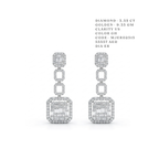 Monarch Tiered Emerald-Cut Halo Drop Earrings