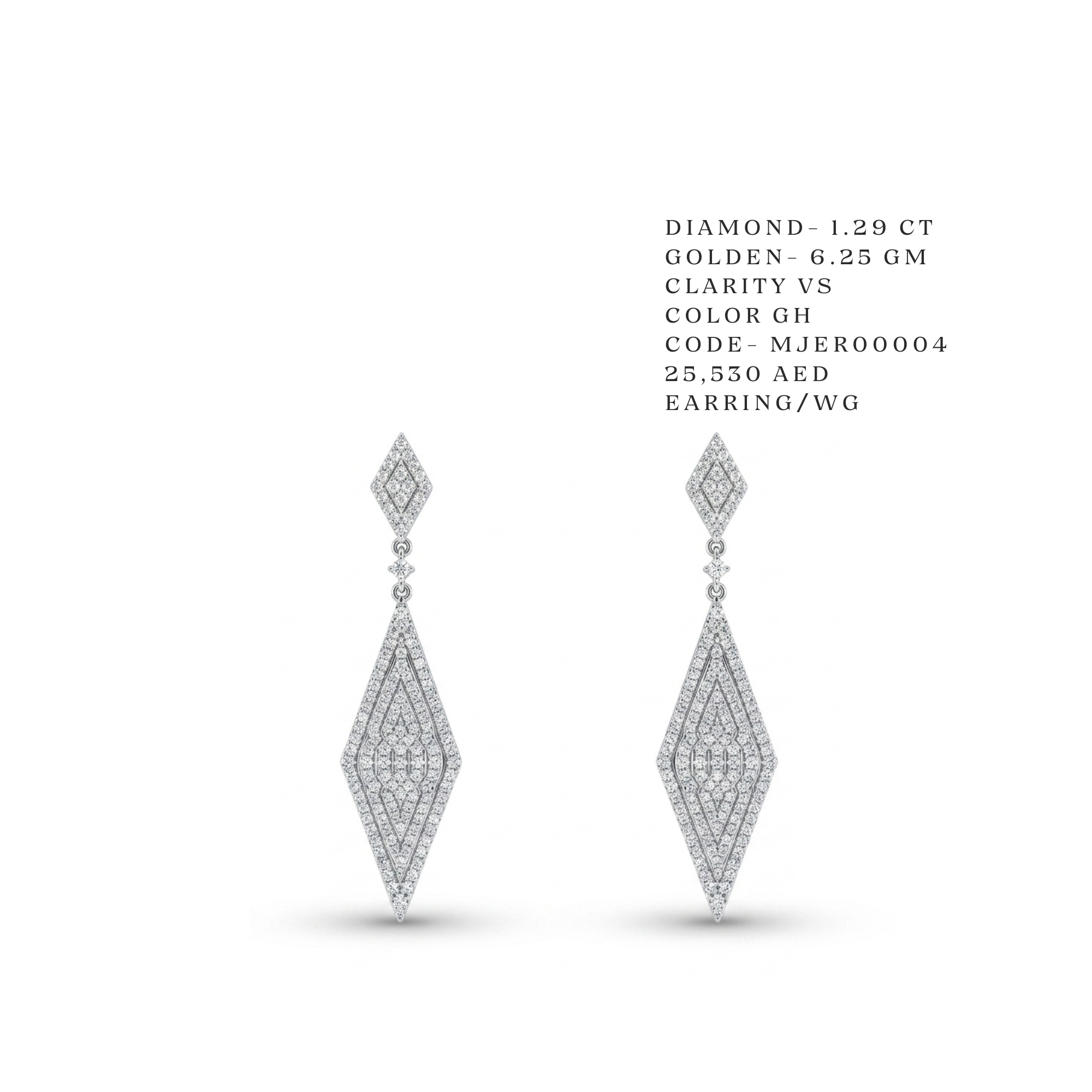 Rhombus Pavé Diamond Drop Earrings