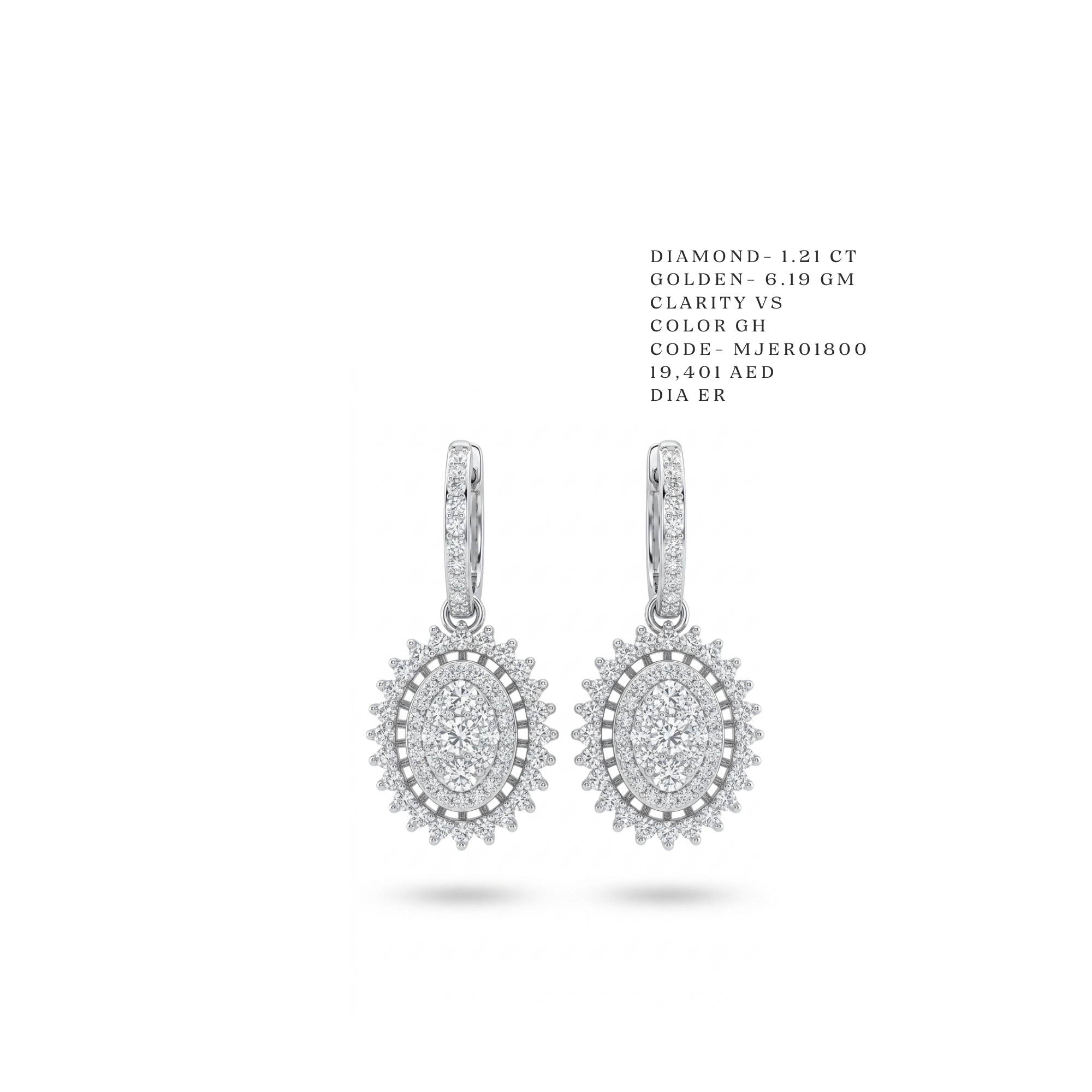 Elysia Vintage Oval Illusion Hoop Drops Main image