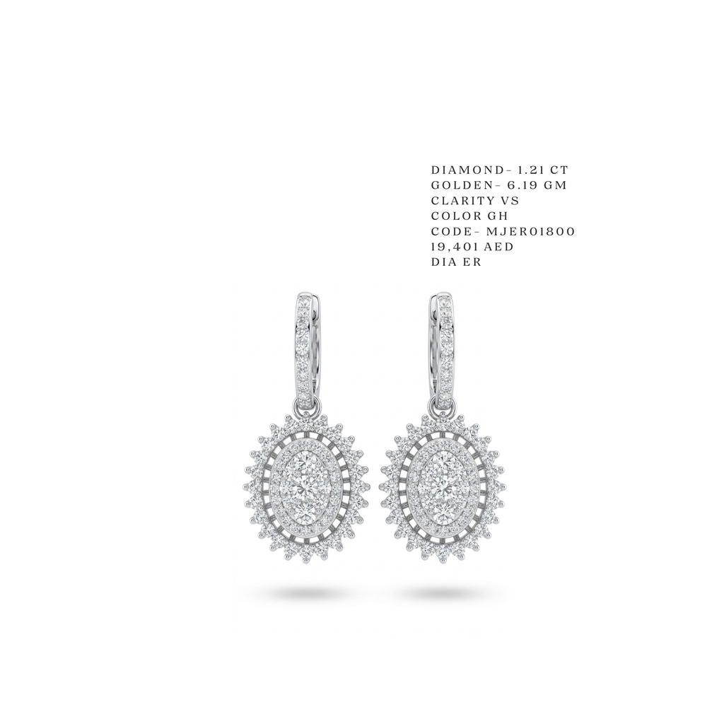 Elysia Vintage Oval Illusion Hoop Drops