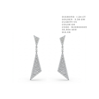 Asymmetrical Edge" Chevron Drop Earrings White and Yellow Gold