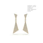 Asymmetrical Edge" Chevron Drop Earrings White and Yellow Gold