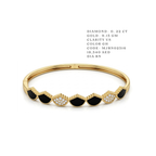 Onyx Scalloped Fan Diamond Bangle