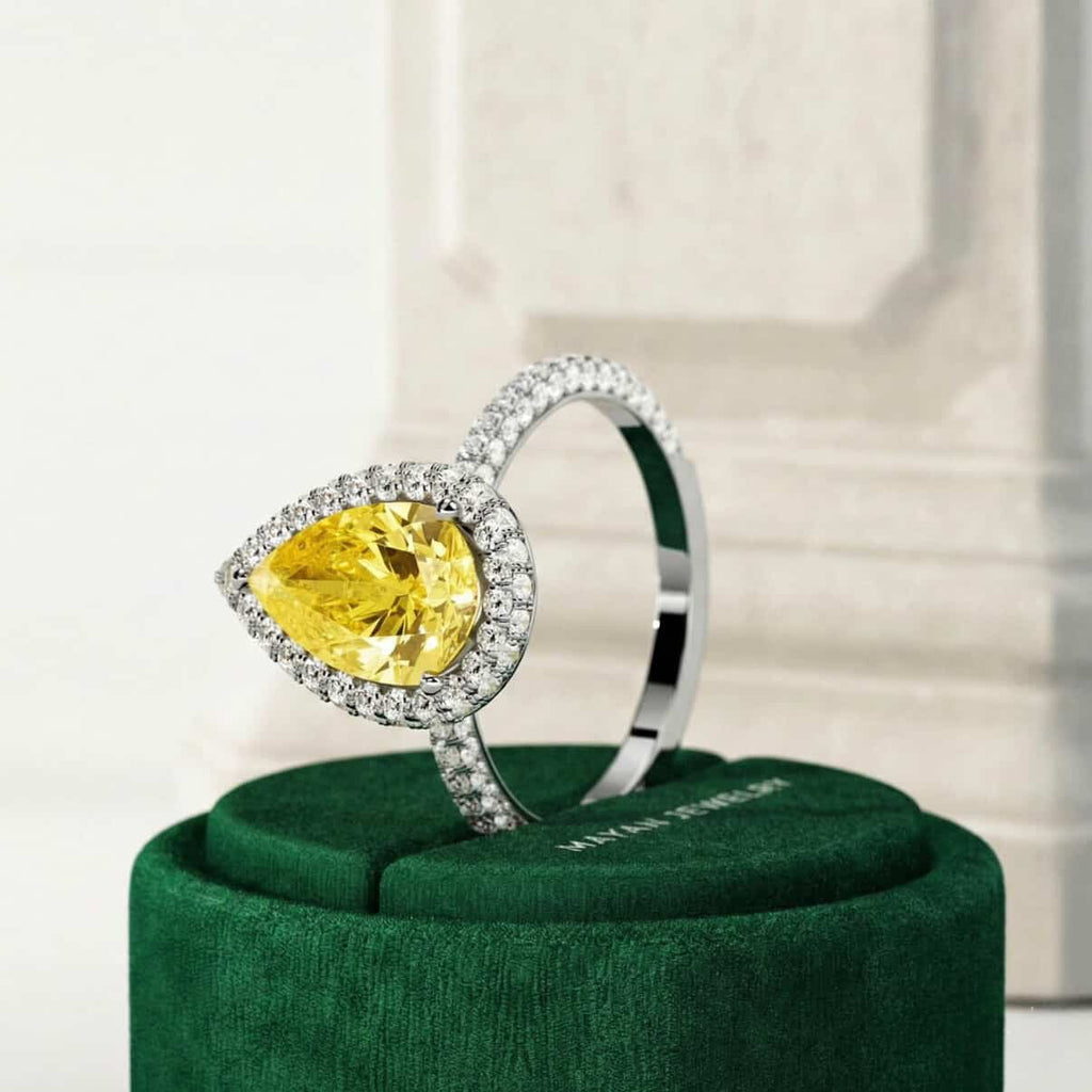 Helios Pear Halo Ring