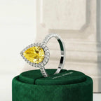Helios Pear Halo Ring