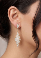 Rhombus Pavé Diamond Drop Earrings