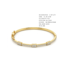 Triple Pavé Station Yellow Gold Bangle