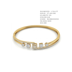 Modern Asymmetric Bypass Diamond Bangle