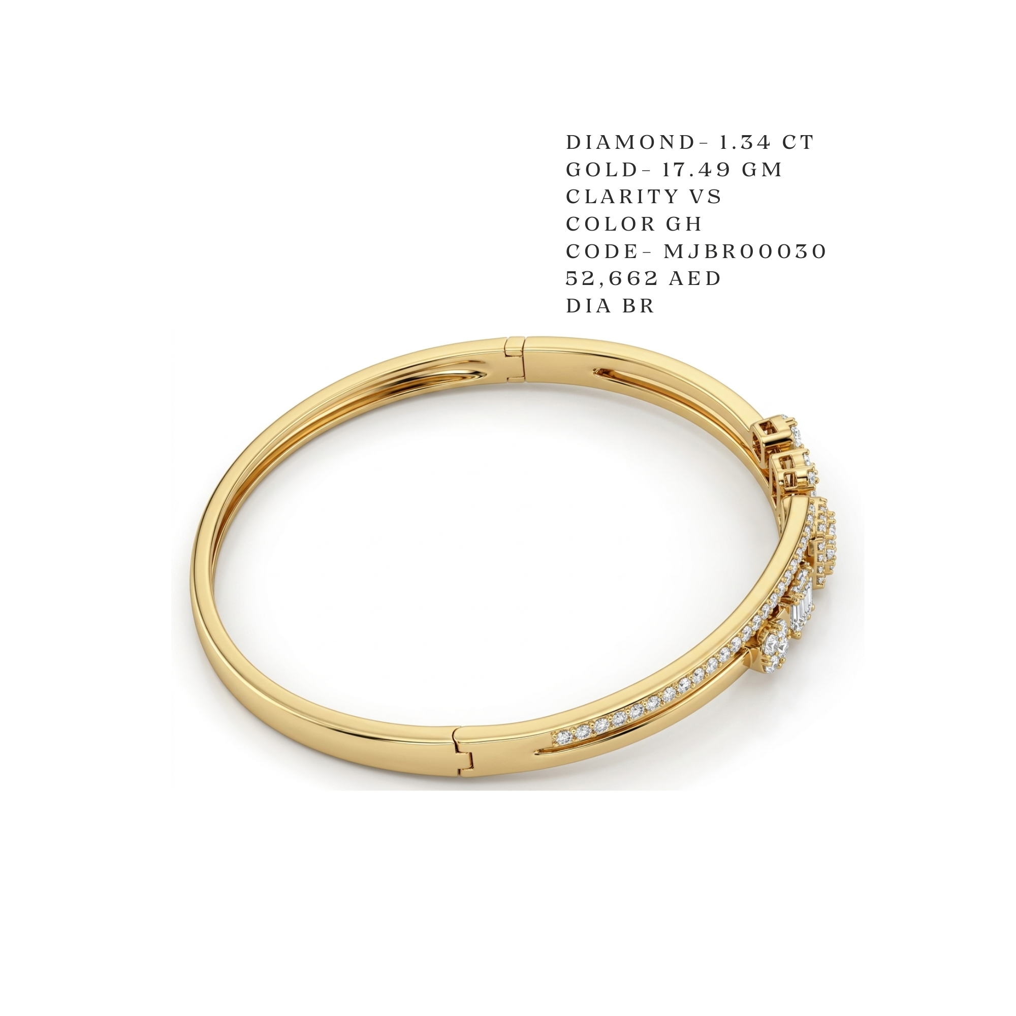 Modern Asymmetric Bypass Diamond Bangle Secondary image