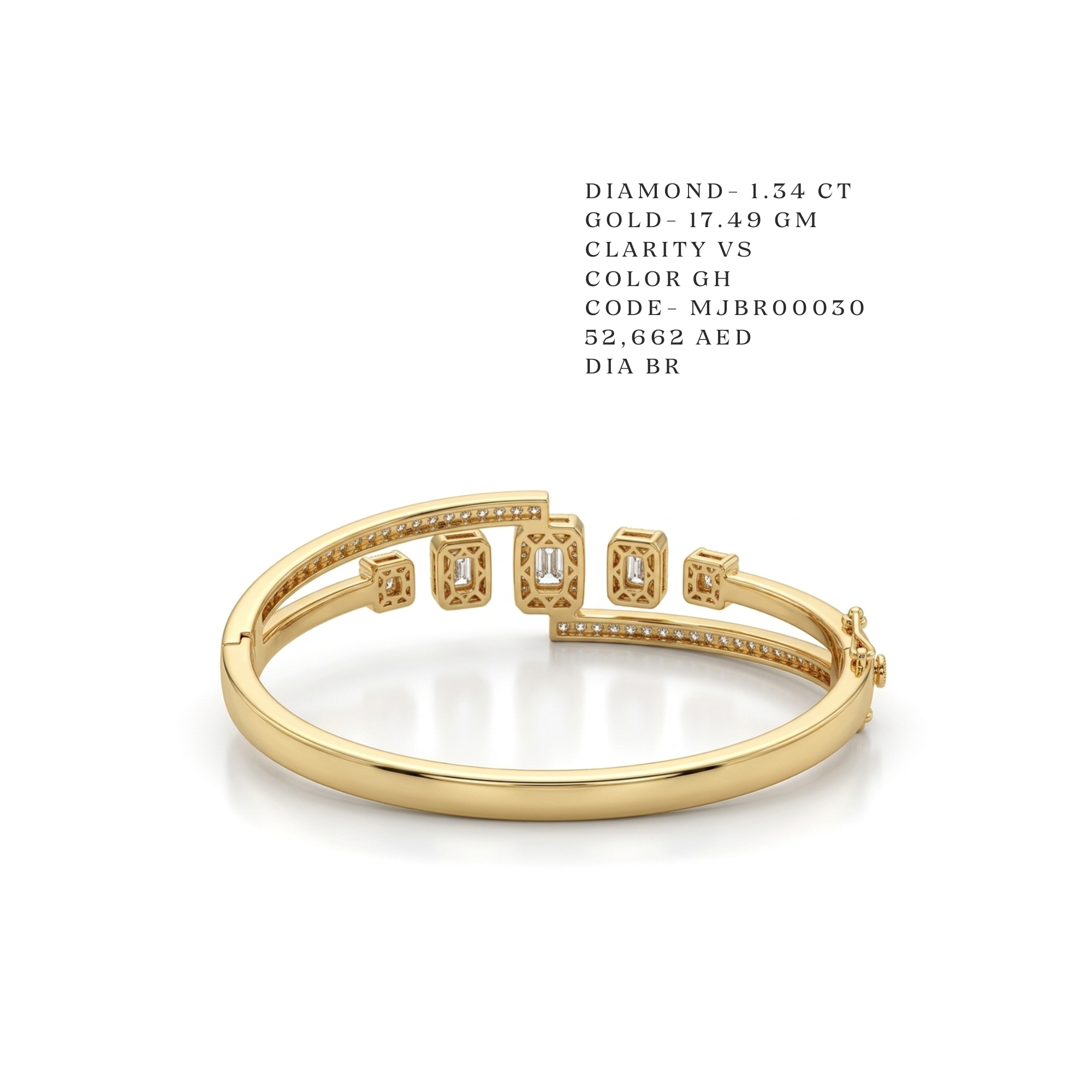 Modern Asymmetric Bypass Diamond Bangle