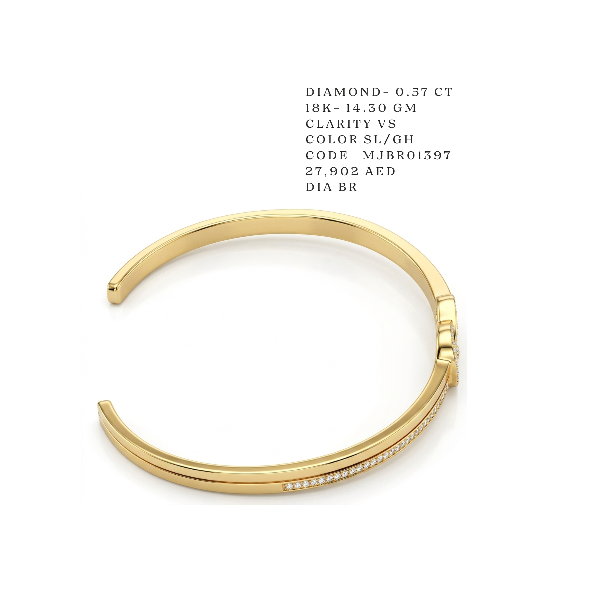Infinite Knot Diamond Open Cuff Secondary image