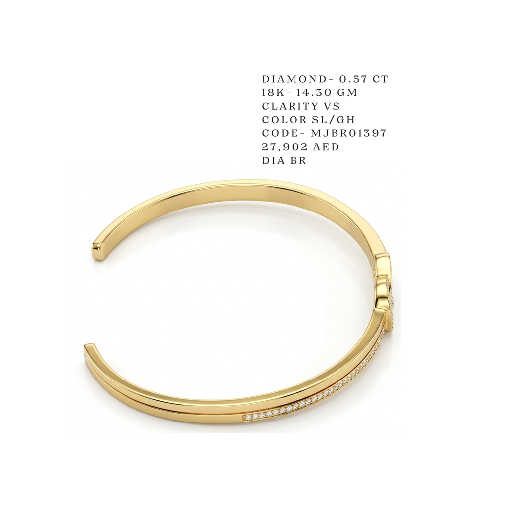 Infinite Knot Diamond Open Cuff