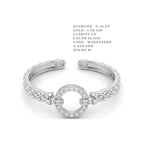 Open Circle Beaded Diamond Ring