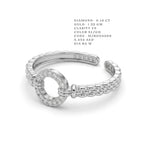 Open Circle Beaded Diamond Ring