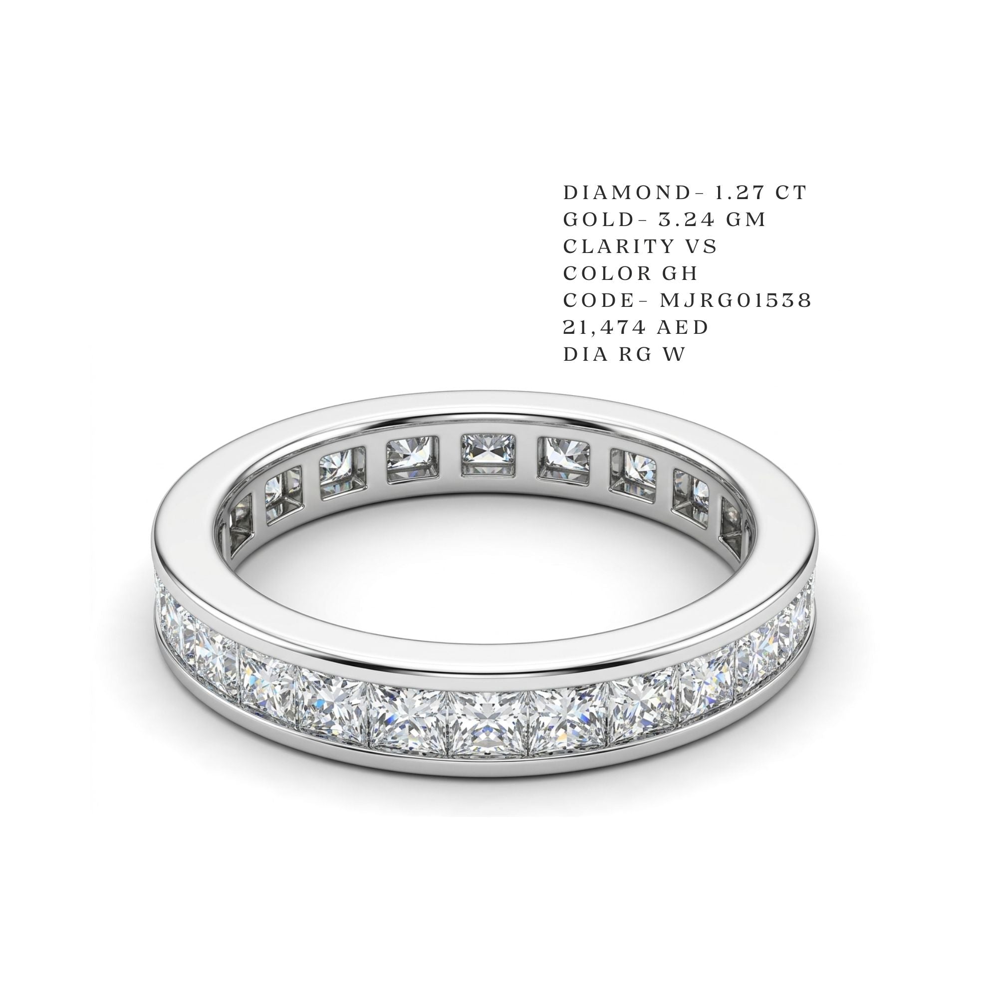 Square-Cut Channel Set Eternity Band Main image