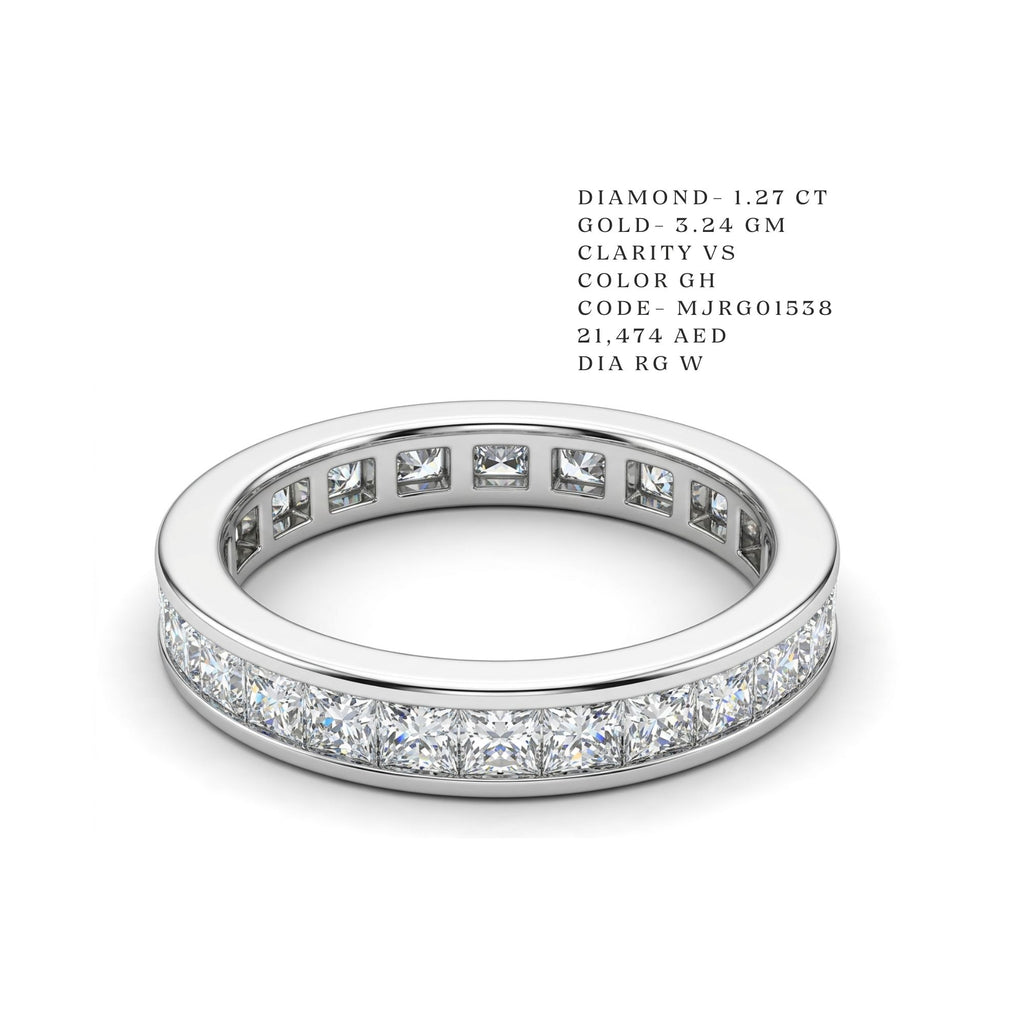 Square-Cut Channel Set Eternity Band