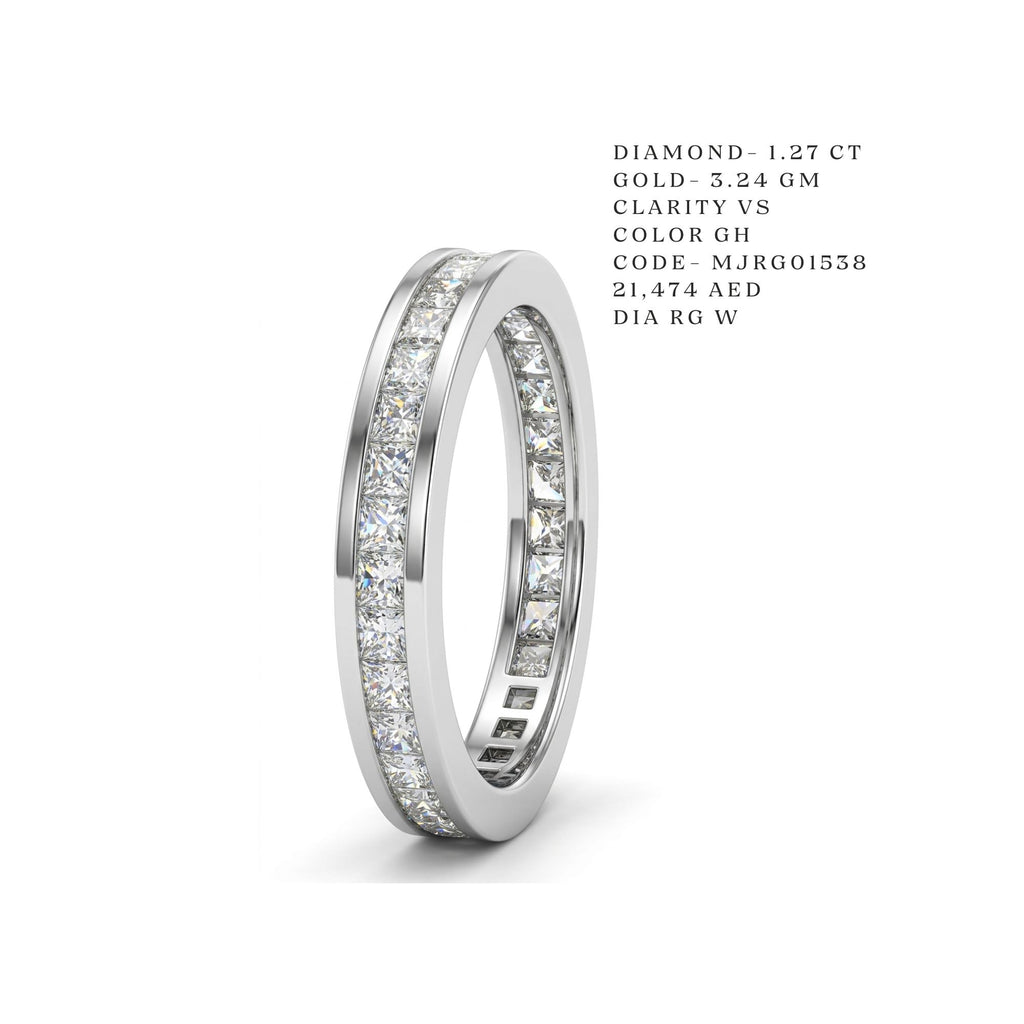 Square-Cut Channel Set Eternity Band