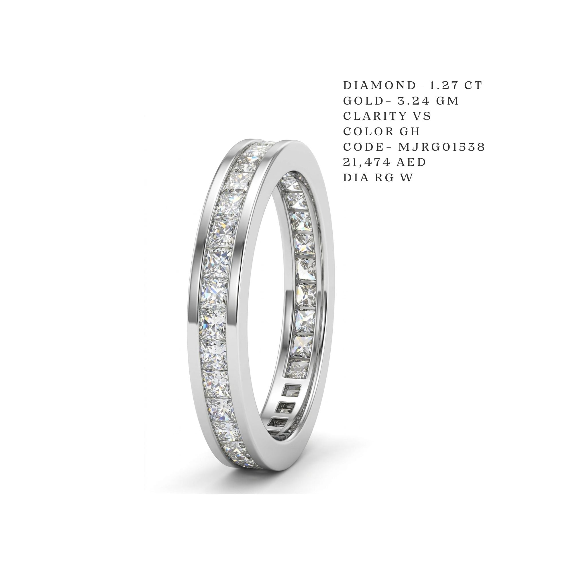 Square-Cut Channel Set Eternity Band