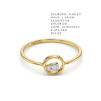 Floating Crescent Teardrop Diamond Ring