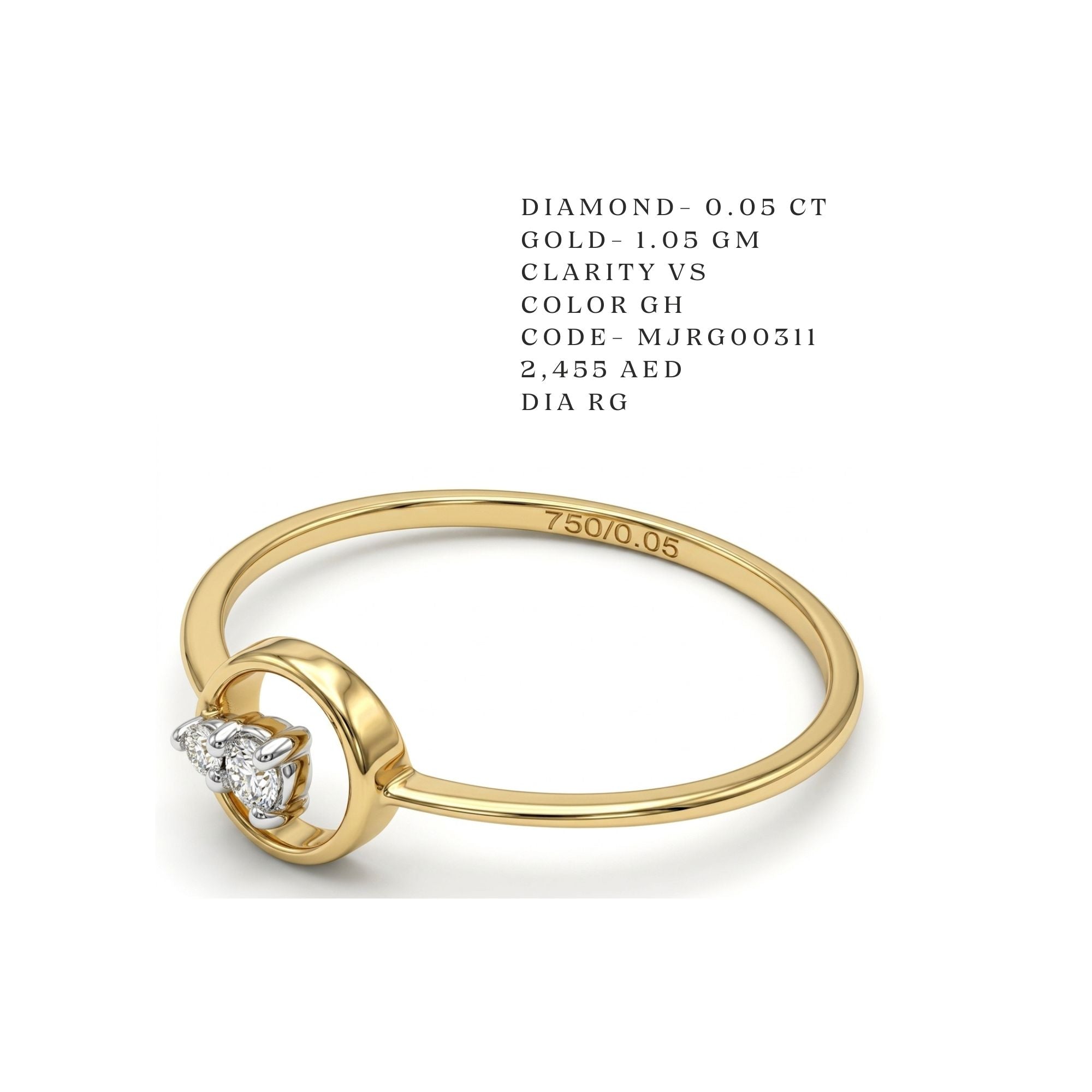 Floating Crescent Teardrop Diamond Ring Secondary image