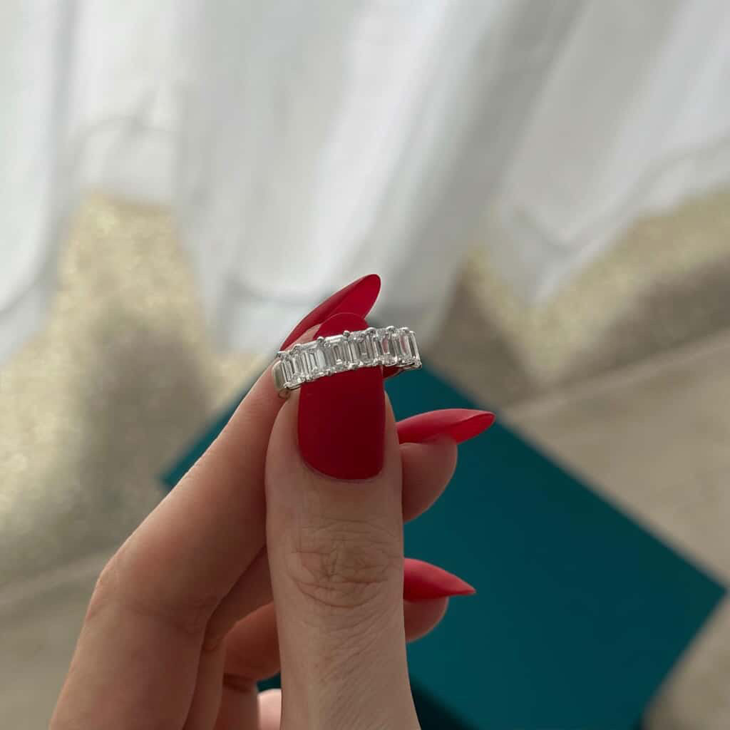 Half Eternity Emerald Band