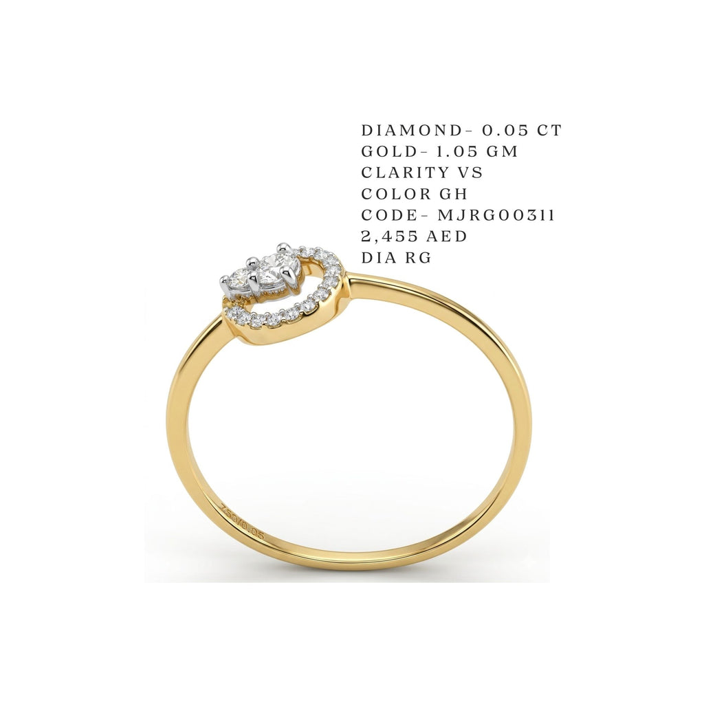 Floating Crescent Teardrop Diamond Ring