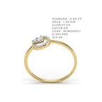 Floating Crescent Teardrop Diamond Ring