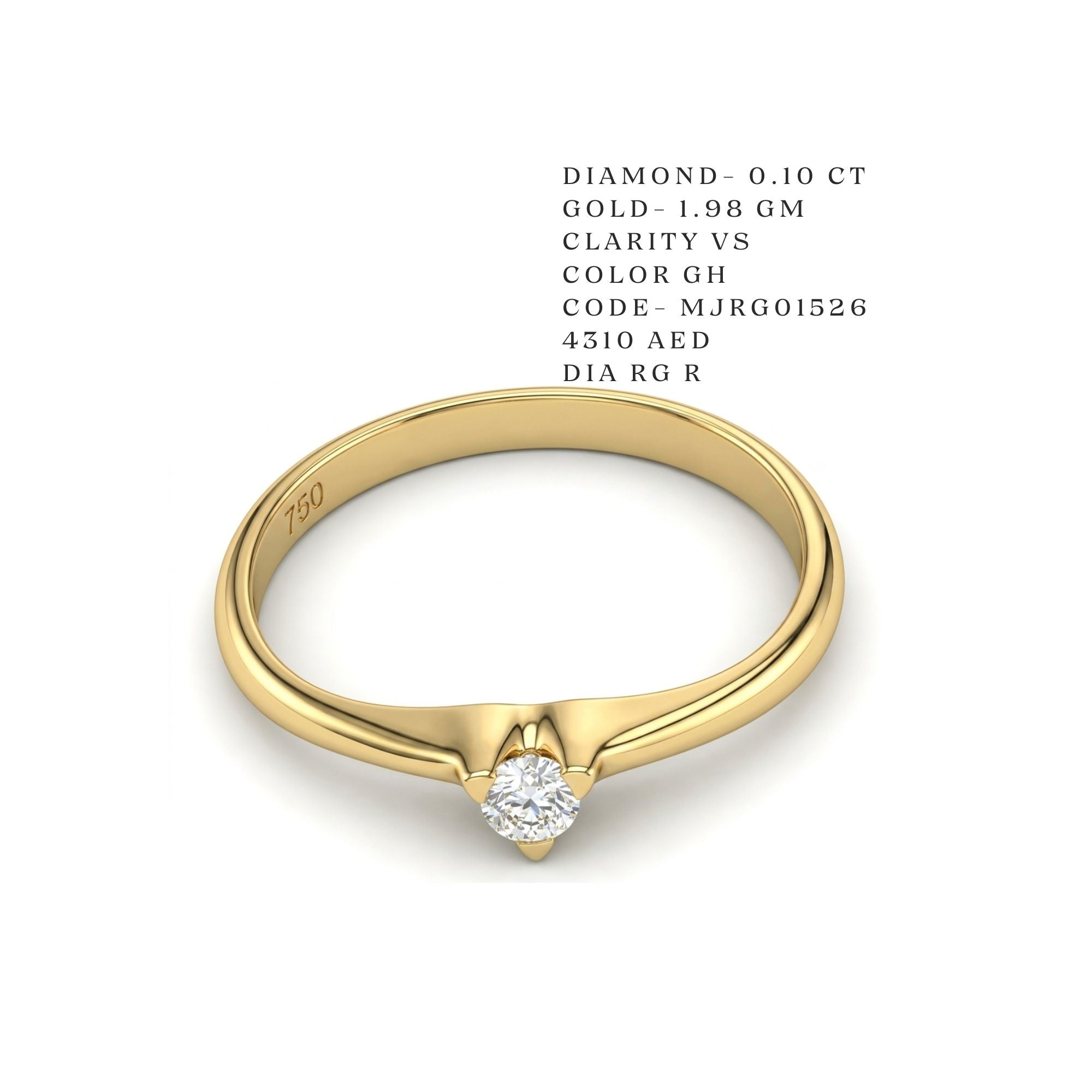 Solitaire V-Setting Petite Ring