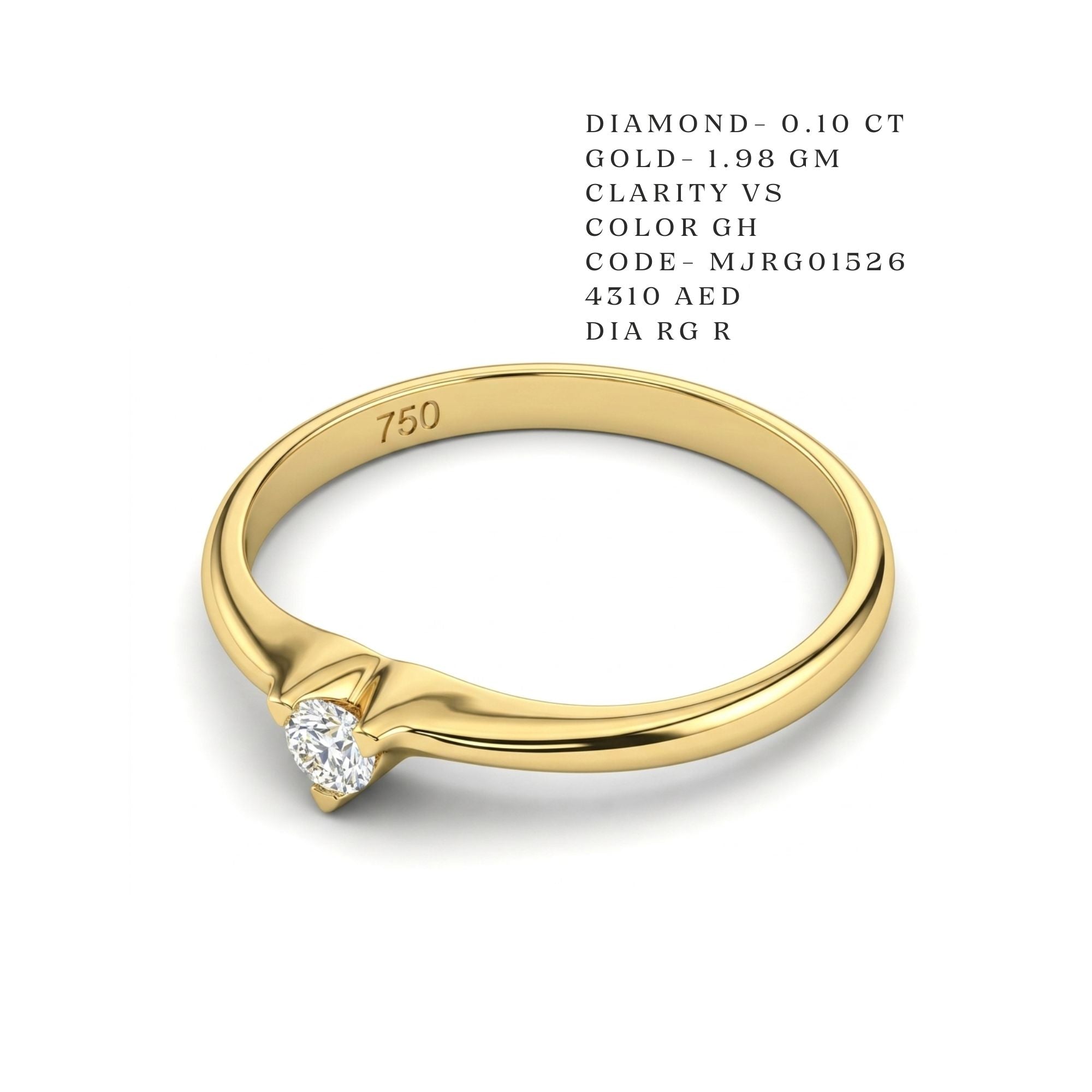 Solitaire V-Setting Petite Ring Secondary image