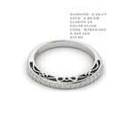 Filigree Scroll Diamond-Lined Band