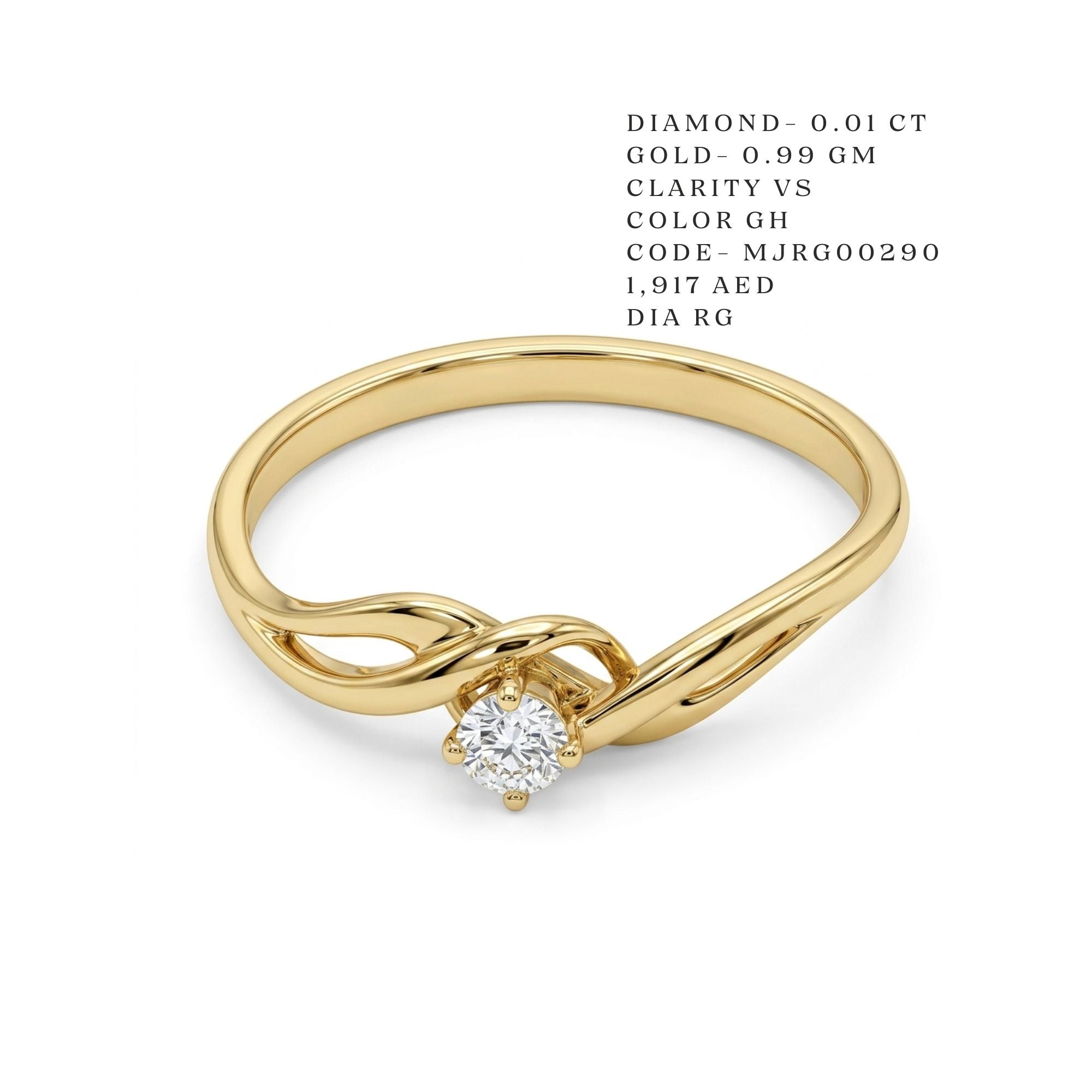 Intertwined Bypass Solitaire Ring Main image