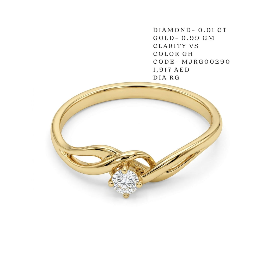 Intertwined Bypass Solitaire Ring