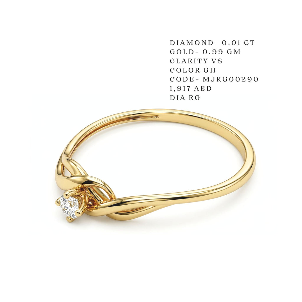 Intertwined Bypass Solitaire Ring