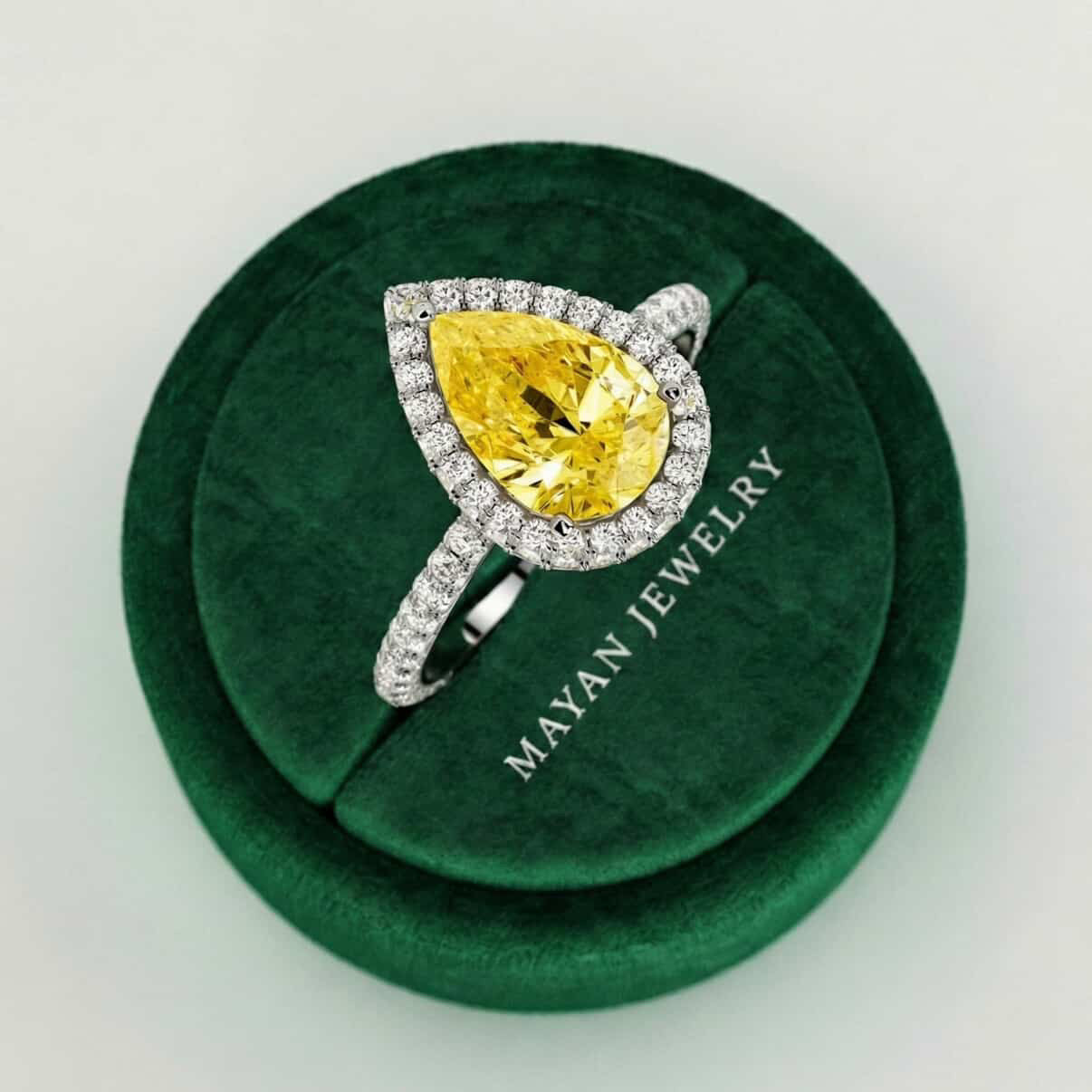 Helios Pear Halo Ring