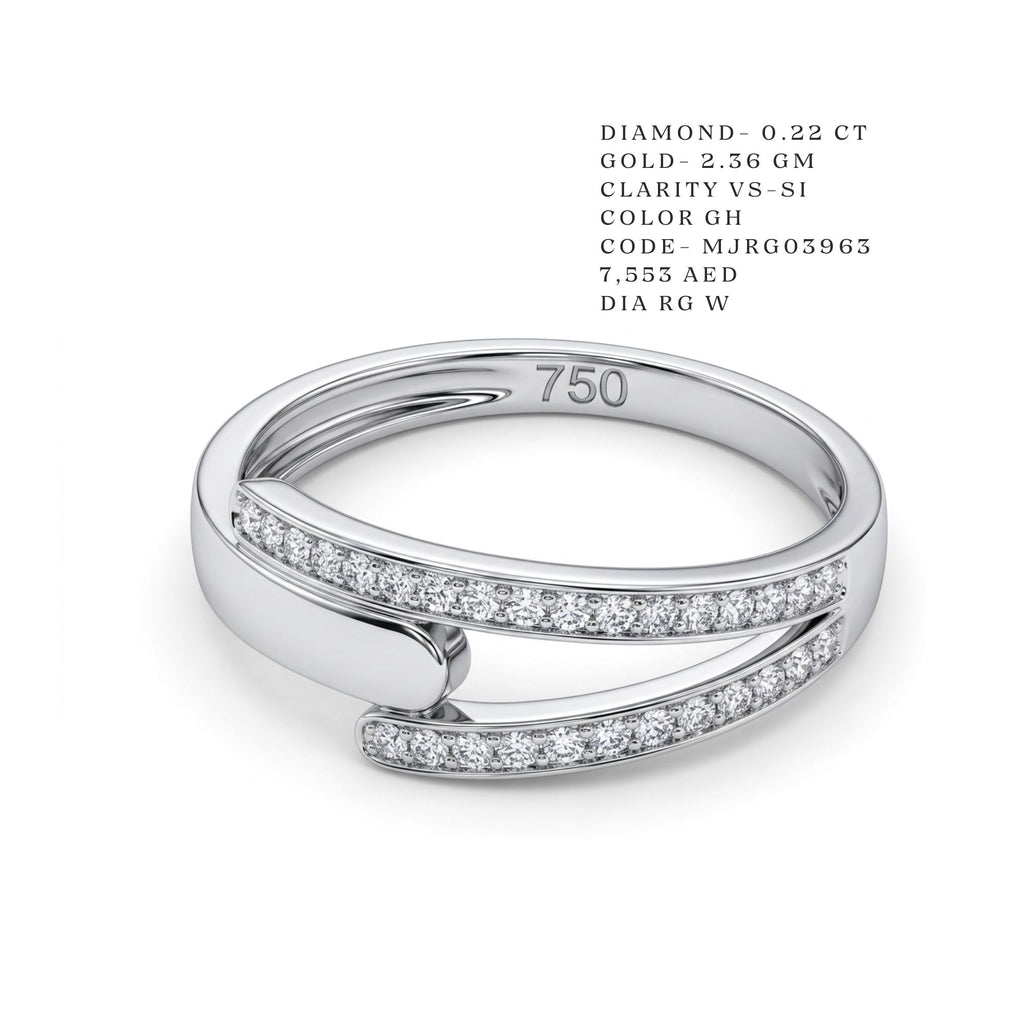 Dual-Row Overlapping Pavé Wave Ring