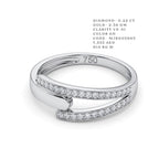 Dual-Row Overlapping Pavé Wave Ring