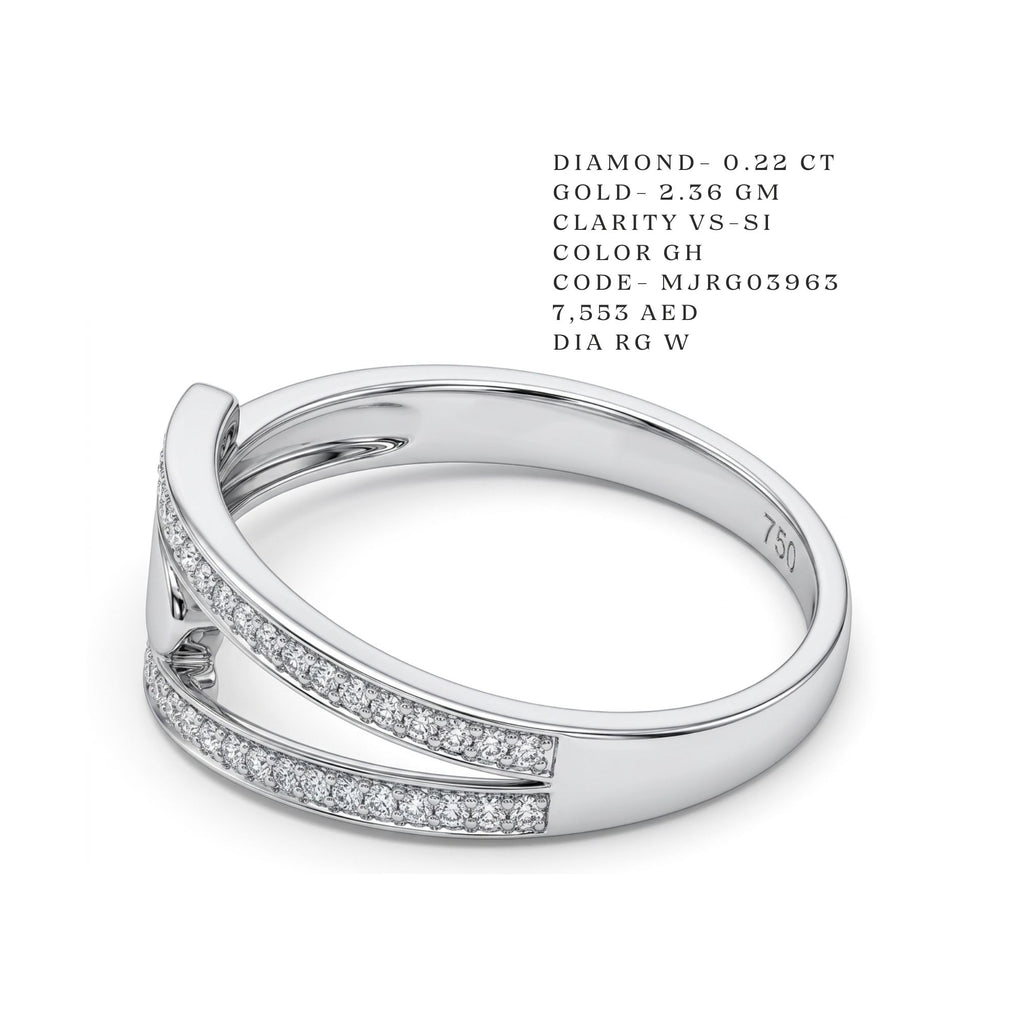 Dual-Row Overlapping Pavé Wave Ring