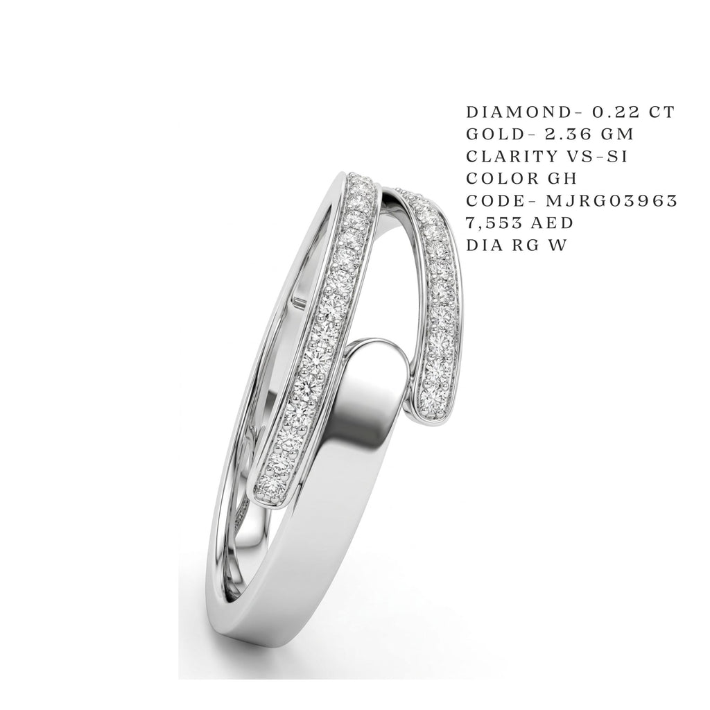 Dual-Row Overlapping Pavé Wave Ring