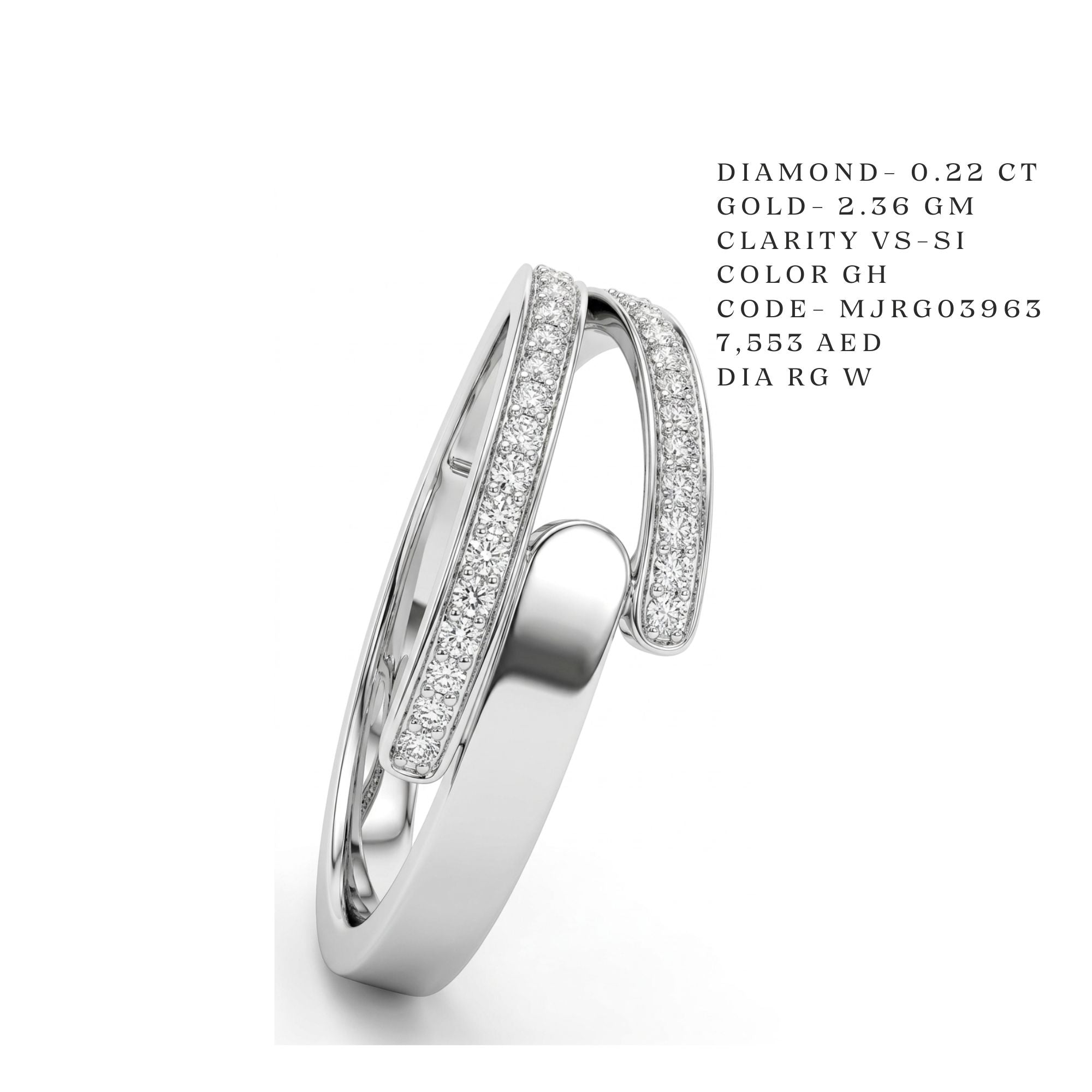 Dual-Row Overlapping Pavé Wave Ring
