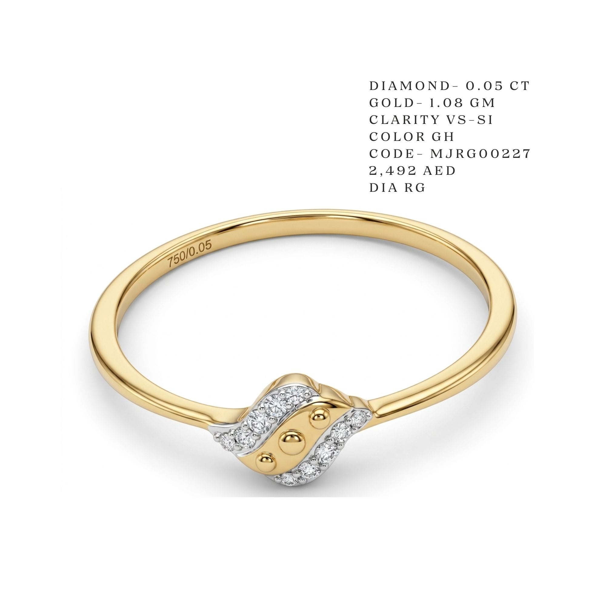 Waves of Gold Two-Tone Diamond Ring