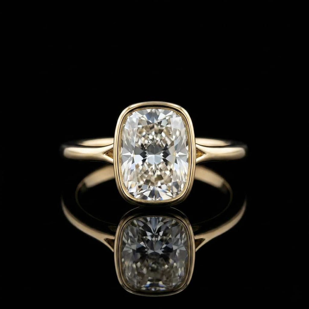 Elongated Cushion Bezel Ring