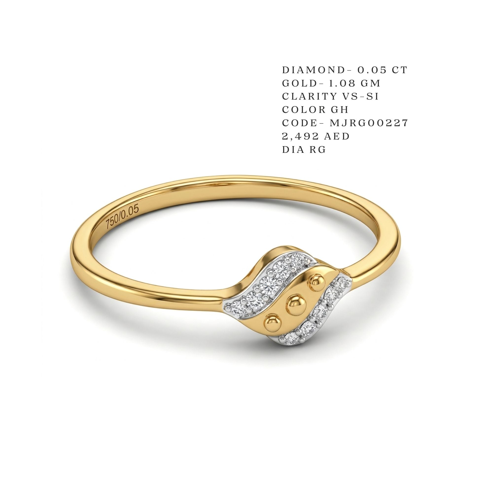 Waves of Gold Two-Tone Diamond Ring Secondary image