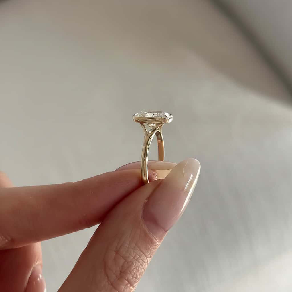 Elongated Cushion Bezel Ring