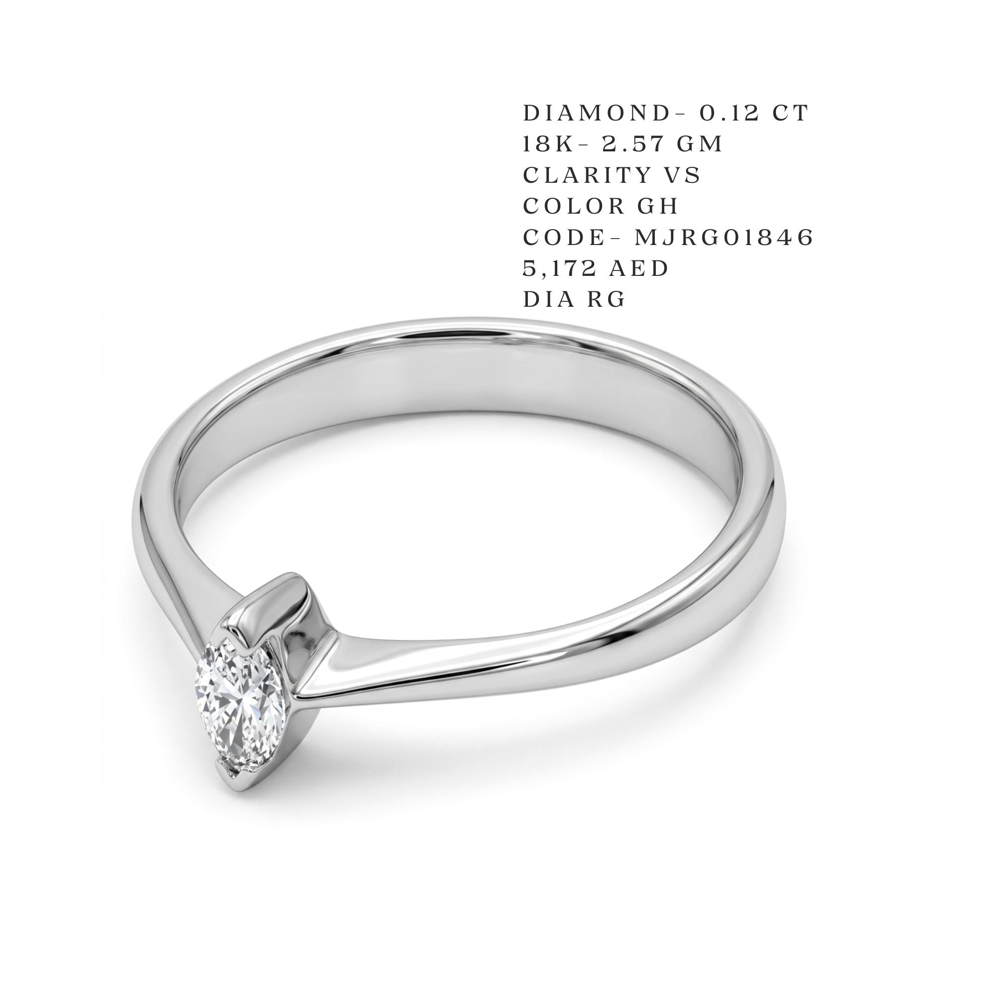 Marquise Solitaire Tapered Ring Secondary image